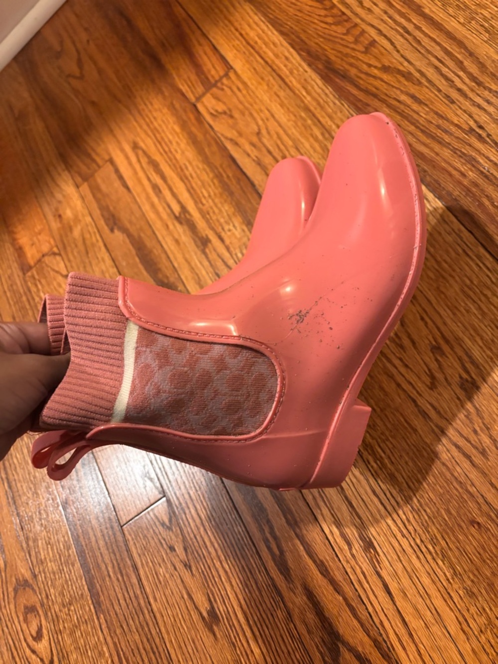 COACH  Pink Rain Boots - Picture 2 of 3